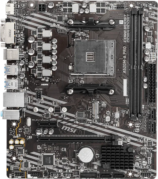 Placa de baza MSI A520M-A PRO, Socket AM4, DDR4, Micro-ATX