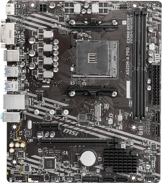 Placa de baza MSI A520M-A PRO, Socket AM4, DDR4, Micro-ATX