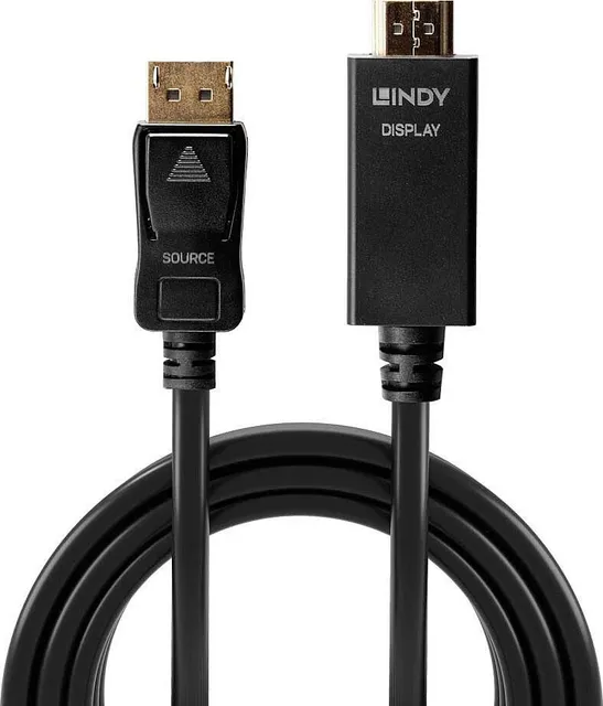 Cablu Lindy 10.2G, DisplayPort/ HDMI, 2m, Negru