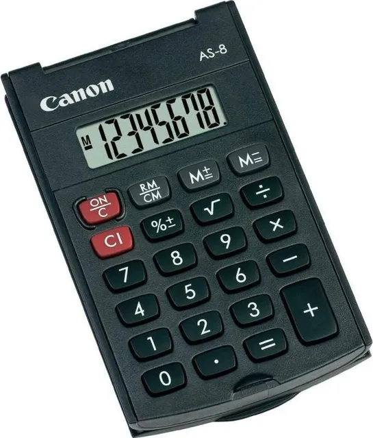 Calculator buzunar Canon AS8, 8 digiti, display LCD, alimentare baterie