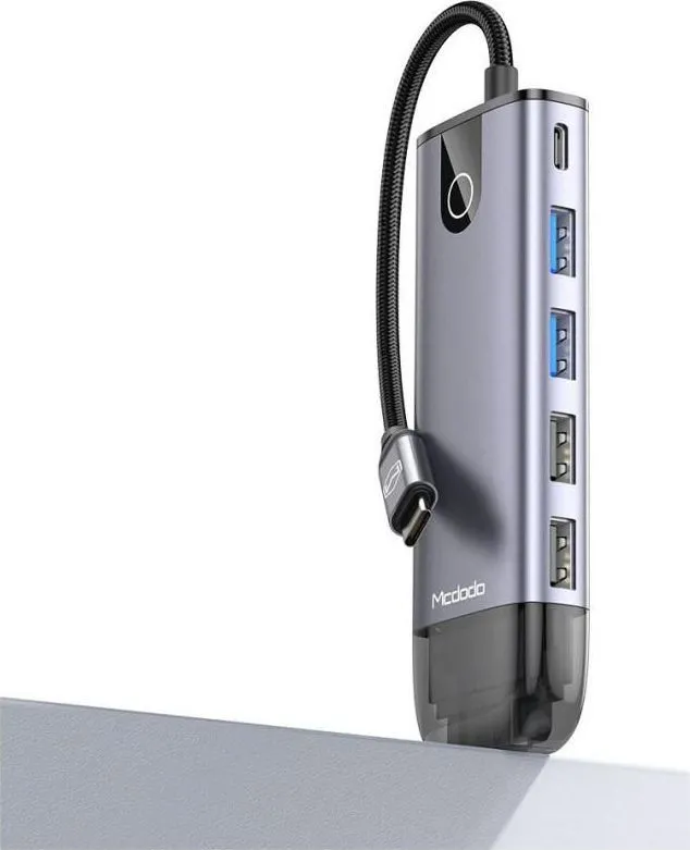 Hub USB McDodo Multihub 10 in 1 USB-C, 10 porturi, HDMI, RJ-45, Gri