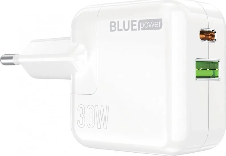Incarcator retea BLUE Power BC111A, 30W, 2 porturi, Alb