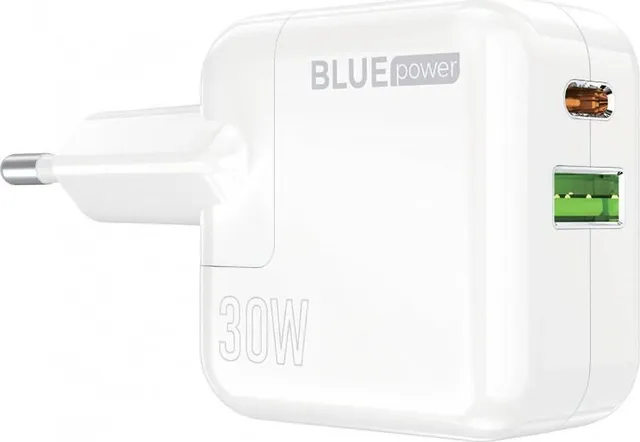 Incarcator retea BLUE Power BC111A, 30W, 2 porturi, Alb