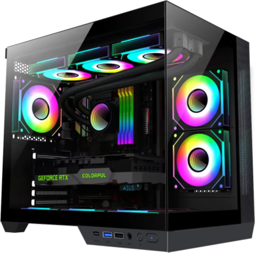 Carcasa gaming Serioux Shadow, fara sursa, tip middle tower, USB2.0x+HD Audio, USB3.0