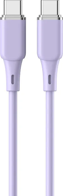 Cablu Lemontti Liquid Silicon, USB C/ USB C, 1.2m, Mov