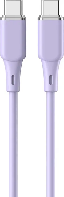 Cablu Lemontti Liquid Silicon, USB C/ USB C, 1.2m, Mov