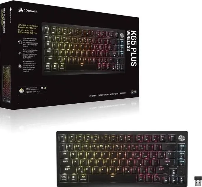 Tastatura Mecanica Gaming Corsair K65 PLUS, USB, negru