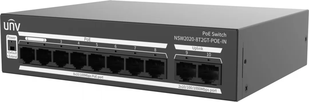 Switch Uniview Gigabit NSW2020-8T2GT-POE-IN, 10 porturi, PoE