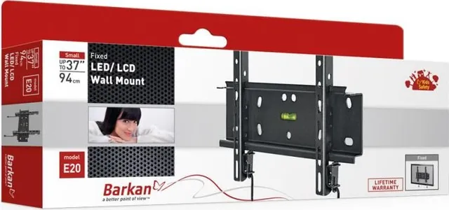Suport TV de perete, Barkan E20.B, Fix, 26"- 39", VESA 200 x 200 mm, suporta pana la 40kg, negru