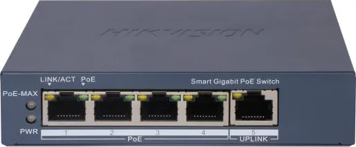 Switch Hikvision Gigabit DS-3E1505P-EI, 5 porturi, 4 PoE