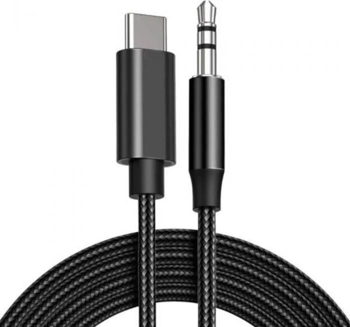 Cablu Audio Lemontti USB-C-Jack 3.5mm, USB C/ 3.5mm Jack, 1m, Negru