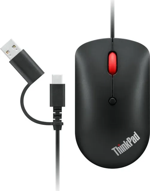Mouse Lenovo ThinkPad USB-C Wired Compact Mouse, 2400 dpi, Negru