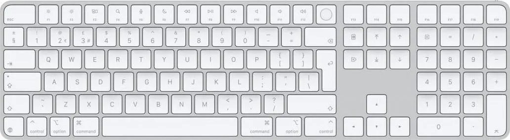 Apple Magic Keyboard (2024) w Touch ID and Numeric Keypad - Romanian - White Keys