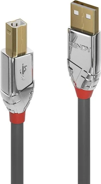 Cablu transfer Lindy LY-36644, USB 2.0 Type A to B, 5m, Cromo Line