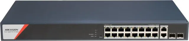 Switch Hikvision Gigabit DS-3E1520HP-SI-16P2T2F, 16 porturi, PoE