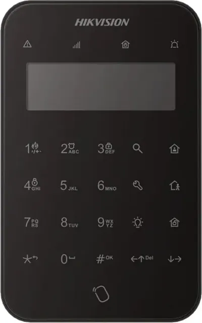 Tastatura wireless LCD AX PRO Hikvision DS-PK1-LT-WE/BK, 868MHz two-way Tri-X wireless technology