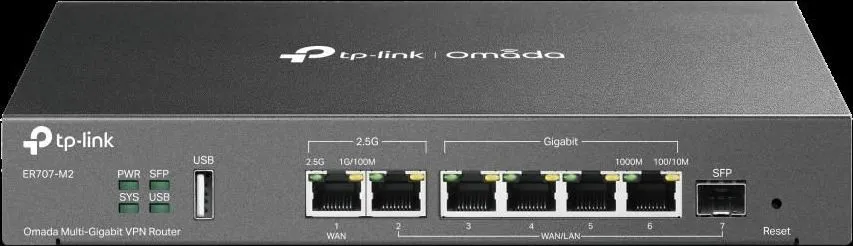 "Omada Multi-Gigabit VPN Router PORT: 1× 2.5G RJ45 WAN Port, 1× 2.5G RJ45 WAN/LAN Port