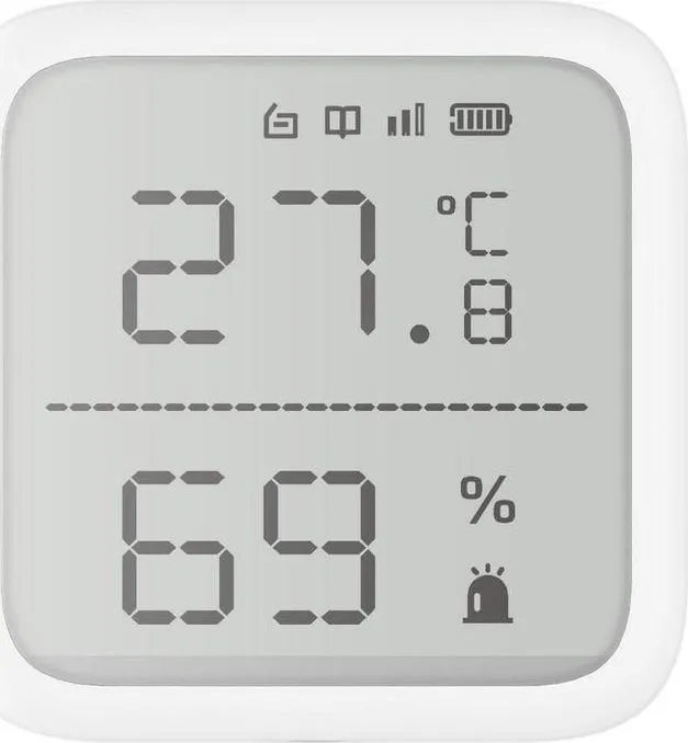Detector de temperatura si umiditate wireless Hikvision DS-PDTPH-E-WE, seria Axpro