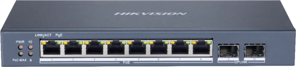 Switch Hikvision DS-3E1510P-SI, 8-port, PoE