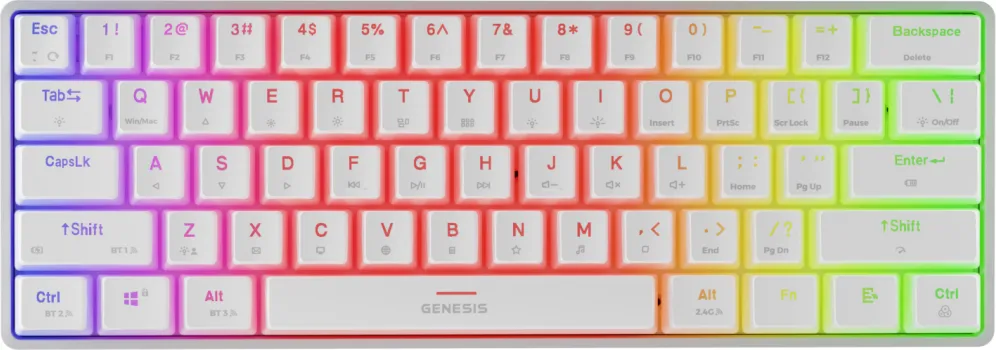 Tastatura Mecanica Gaming Genesis Thor 660 G2, Wireless, RGB, Alb