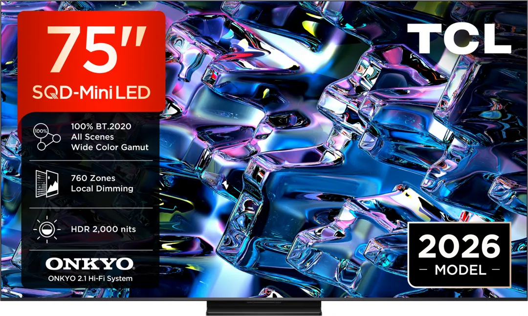 Televizor TCL SQD-MiniLED 75MSQLED80L, 189 cm, Smart Google TV, 4K, Onkyo (Model 2026)