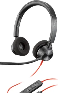 Casti Head-band Poly Blackwire 3320, Wired, Noise Canceling, Negru