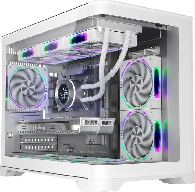 Carcasa 1STPLAYER UV6-WH, RGB, Cube Tower, White