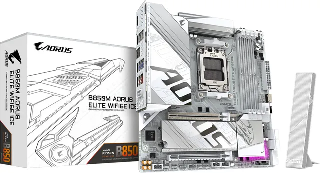 Placa de baza Gigabyte B850M Aorus Elite WIFI6E ICE, Socket AM5, DDR5, Micro-ATX