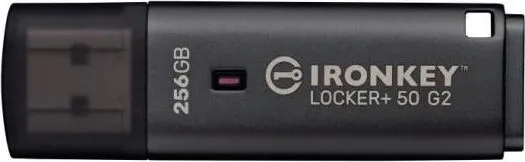 Memorie USB Kingston IronKey Locker+ 50 G2 256 GB, USB Type-A, Negru