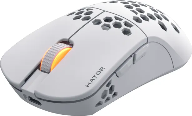 Mouse Gaming Wireless Hator Stellar Pro Wireless, 26000 DPI, Alb