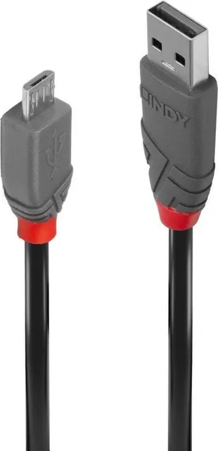 Cablu transfer Lindy LY-36732, USB 2.0 Type A to MicroUSB, 1m, Anthra Line