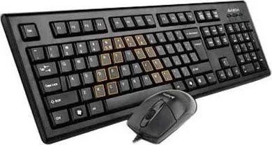 Kit wired tastatura si mouse A4TECH KRS-8572, taste numerice, negru