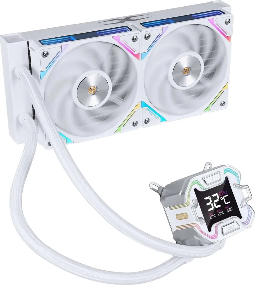 Cooler Procesor 1stPlayer X-Starship 240E, Lichid, 12 cm, 2 ventilatoare, aRGB (X-STARSHIP 240E WHITE)