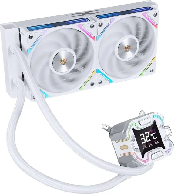 Cooler Procesor 1stPlayer X-Starship 240E, Lichid, 12 cm, 2 ventilatoare, aRGB (X-STARSHIP 240E WHITE)