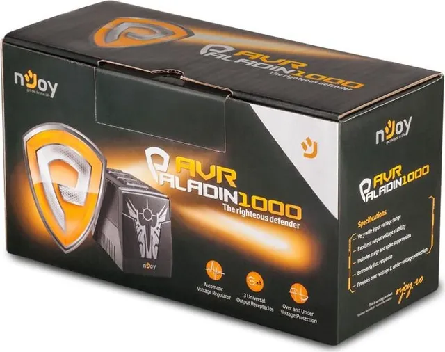 AVR nJoy Paladin 1000, 1000VA/500W, 3 Prize Schuko, Protectie la Supra si Sub Voltaje