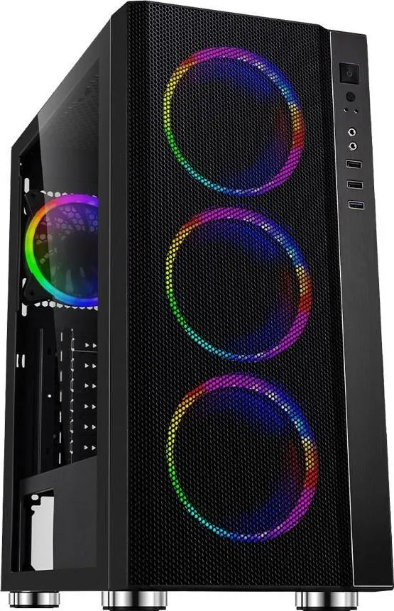 Carcasa Spacer Rainbow, RGB, Mid Tower, Black