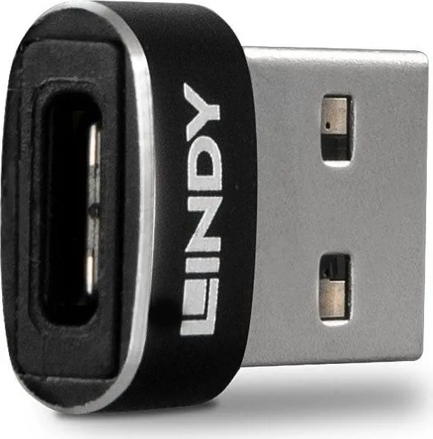 Adaptor Lindy LY-41884, USB 2.0 Type A to Type C, negru