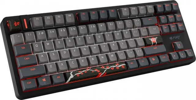Tastatura Mecanica Gaming Fury Kanabo K6, RGB, USB, Negru si Gri, TKL