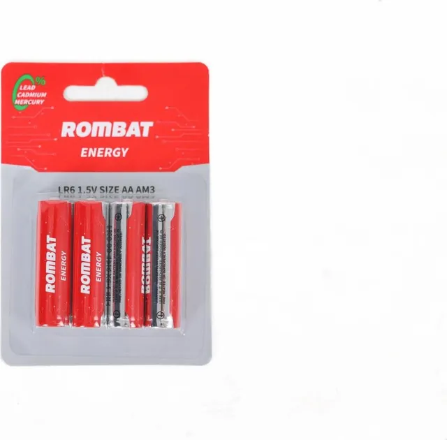 Bateriile alcaline Rombat se comercializează la cutie colectiva de 12 blistere a câte 4 (000000000300010560)