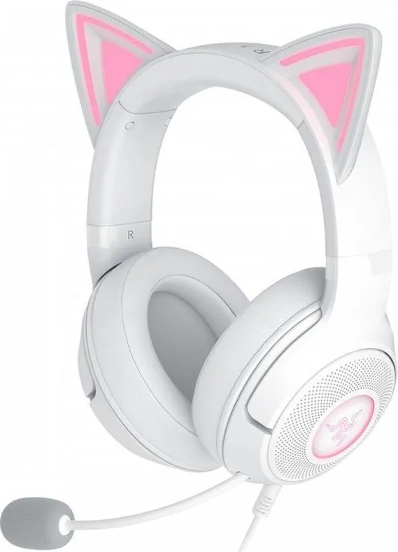 Casti Gaming Head-band Razer Kraken Kitty V2, Wired, Noise Canceling, Alb