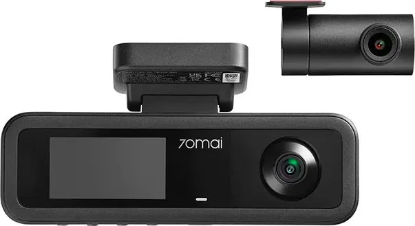 Set 2 camere 70mai Dash Cam 2K T400 cu 3 obiective (fata 2K, interior 1080P) + spate RC21 Full HD, GPS, HDR