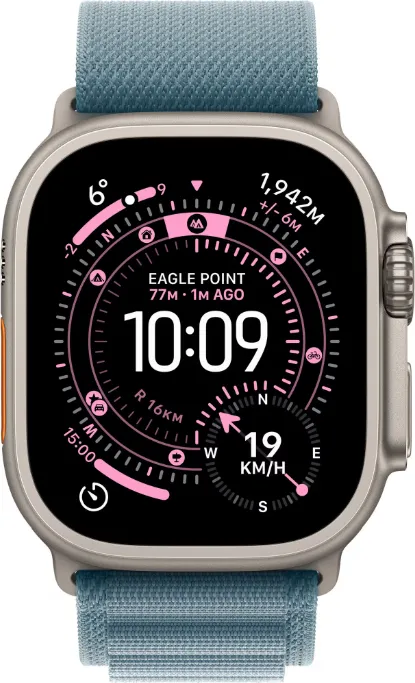 Apple Watch Ultra 3 GPS + Cellular 49mm Natural Titanium Case with Light Blue Alpine Loop - Small