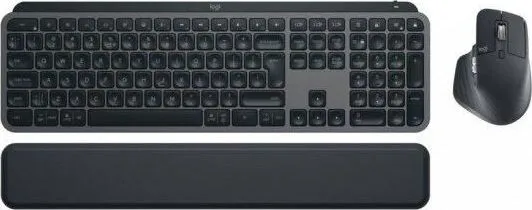 Kit wireless tastatura si mouse Logitech MX Keys S Combo, taste numerice, gri, US International