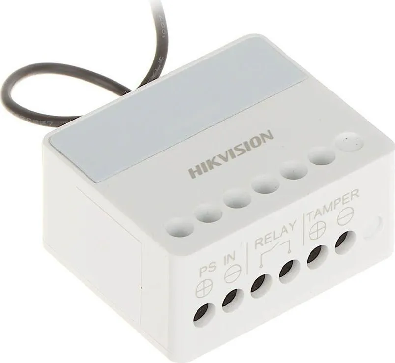 Modul releu Axpro Hikvision DS-PM1-O1L-WE, 1 x NO/NC (0~36 V DC, Max 5 A), comunicare 868 MHz two-way wireless