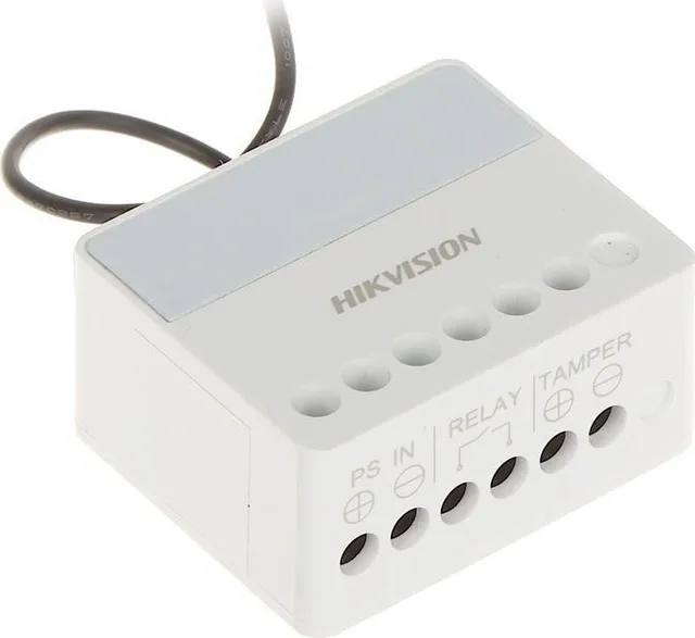 Modul releu Axpro Hikvision DS-PM1-O1L-WE, 1 x NO/NC (0~36 V DC, Max 5 A), comunicare 868 MHz two-way wireless