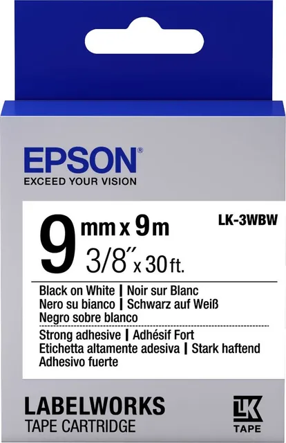 Tape - LK3WBW Strng adh Blk/Wht 9/9
