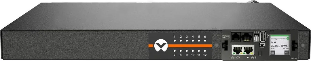 Vertiv PowerIT Rack PDU, Switched (Outlet Level), EC, 1U, input IEC 60320 C20 power inlet 230V 16A