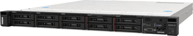 SR250 V2 Xeon E-2378 (8C 2.6GHz 16MB Cache/65W), 1x16GB, O/B, 2.5" HS (8), 5350-8i, HS 450W, XCC Ent