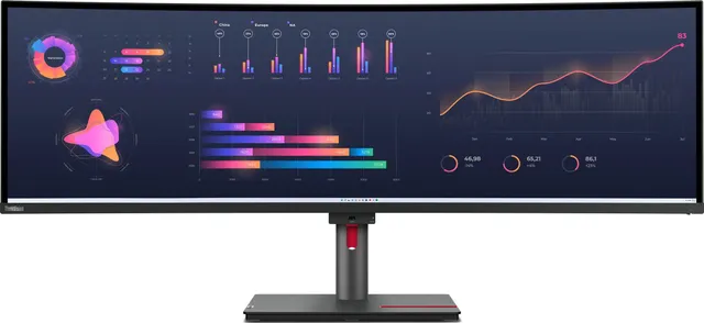 Monitor ThinkVision P49w-30 curved, 49'', WLED, 32:9, 5120x1440, 109 dpi