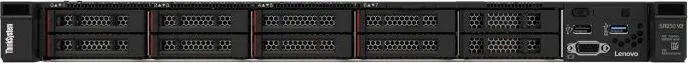 SR250 V2 Xeon E-2334 (4C 3.4GHz 8MB Cache/65W), 1x16GB, O/B, 2.5" HS (8), SW RAID, HS 450W Titanium